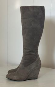 Tall Suede Wedge Boots Size 8.5