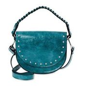 No Boundaries Women's Peggy Saddlebag Teal Adjustable Crossbody Braided Handbag