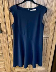 MM La Fleur | Navy Blue Square Neck Fit & Flare Dress | womens 12