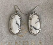 Kendra Scott Dani RARE White Howlite and Silver Drop Earrings