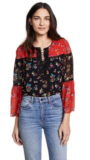 Floral Bell Sleeve Blouse