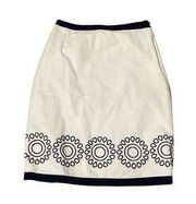 Down East Cotton Midi Embroidered Skirt Size 6