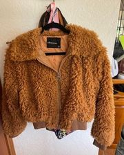 Olivaceous teddy bear bomber jacket medium