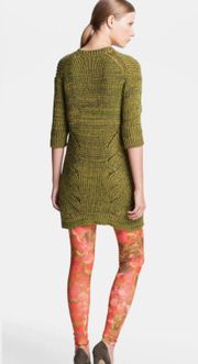 NWT $605 McQ By  Green Elbow Length Sweater Tunic M