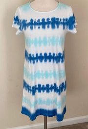 Vineyard Vines Madaket Tee Dress Blue Tie Dye Size XS