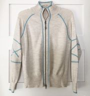 Merino Wool Zip Front Sweater