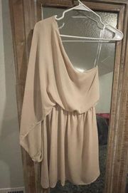 Caramels Tan One Shoulder Dress