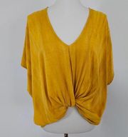 Tilly's Polly & Esther Mustard Knot Front Dolman Sleeve Blouse Size Medium