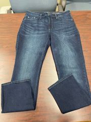 Midrise Straight Leg Dark Denim Jeans Size 12