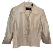 Dana Buchman Silk Blazer Ivory Sheen 3/4 Sleeve