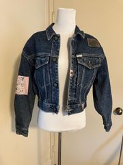 Vintage 80s Patchwork Denim  Jeans Jacket Size Small