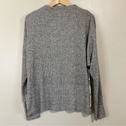 Caslon Women’s Long Sleeve Ribbed Sweater Heather Grey Size Medium NWT