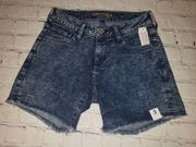 Nwt Arizona Jean Co Jrs Size 3 Acid Washed Denim Shorts