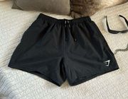 Gymshark black Pull on elastic waist shorts unisex medium