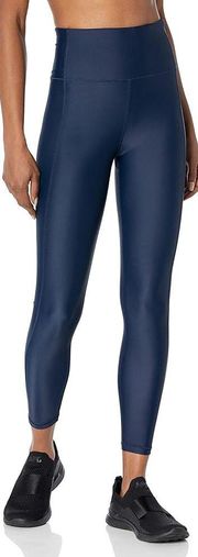 High Shine High Waist 7/8 Cropped Leggings Navy Blue