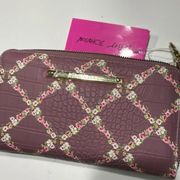 Betsey Johnson Floral wristlet mauve