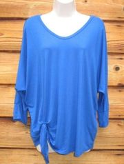 NEW Karen Kane Blue Side Tie Top