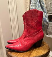 Red Cowboy Booties