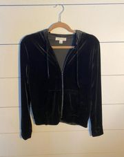 Black Velvet Zip Sweatshirt