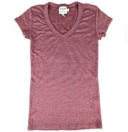 Michael Stars for Anthropologie Stretchy Short Sleeve V-Neck Tee - One Size