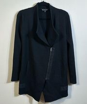 Athleta Black Sentinel Extra Fine Merino Wool Sweater Coat Women Size XS