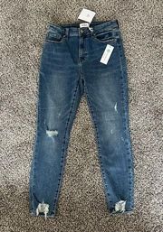 NWT  Drea Slim Straight Distressed Mid Rise Jeans Women’s 28 NEW