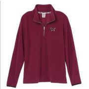 PINK - Victoria's Secret Pink Burgundy Fleece Quarter Zip Pullover Top