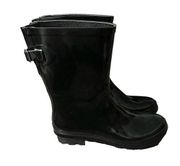 A New Day Women's Boots Vicki Mid Calf Rubber Black Rain Boots Size 10