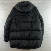 Zara Black Hooded Puffer Jacket Size M