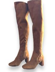 Brown Xerafinao Faux Suede Over the knee Boots Size 7