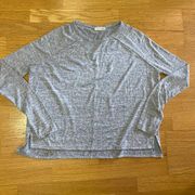 Rag & Bone Gray Spacedye Drop Shoulder Minimalist Preppy Coastal Cowgirl Top