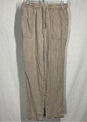 Artisan NY Neutral Minimalist Pants in 100% Linen in Medium