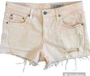 AG Adriano Goldschmied pale pink denim cut off shorts size 28