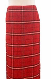 Vintage Nine and Company red plaid wool  skirt