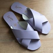 Seychelles Total Relaxation Purple Leather Flat Slip On Sandal Women's Size 9