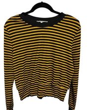 Sweet rain black and yellow striped long sleeve shirt size large nwt