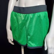 Danskin Now Green Athletic Shorts with Gray Trim (M)