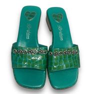 Green Y2K Heeled Sandals