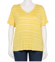 Nine West Yellow Stripe XL so soft tee - Brand new with tags!