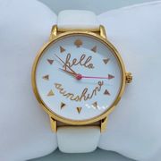 Kate Spade Hello Sunshine Watch Women 34mm rose Gold Tone White Leather runs