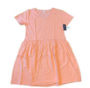 Melrose & Market dress coral orange v neck organic cotton‎ large NWT