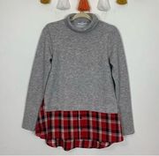 THML Cozy Layered Look Wallis Plaid Sweater Size Medium