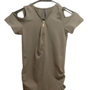 Open Shoulder shirt Olive Green Size S