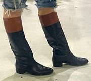 Lord and Taylor Riding boot split color black and brown leather 8