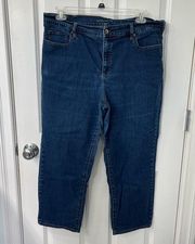 Lands End jeans womens plus size 18 dark wash ankle