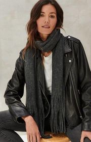 Lucky Brand Dark Grey Solid Brushed Scarf