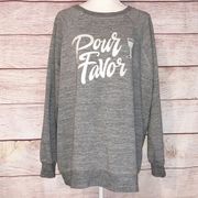 Wildfox  Pour Favour Grey Sweatshirt Size M