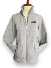 Womens Gray Fleece Full Zip Jacket