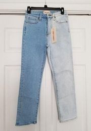 Driftwood High-Rise Straight Leg Cropped Color-block Jeans Women's Size 29