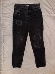 Distressed Black Jeans